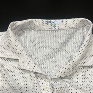Draddy Sport White Polka Dot Men's Casual Shirt